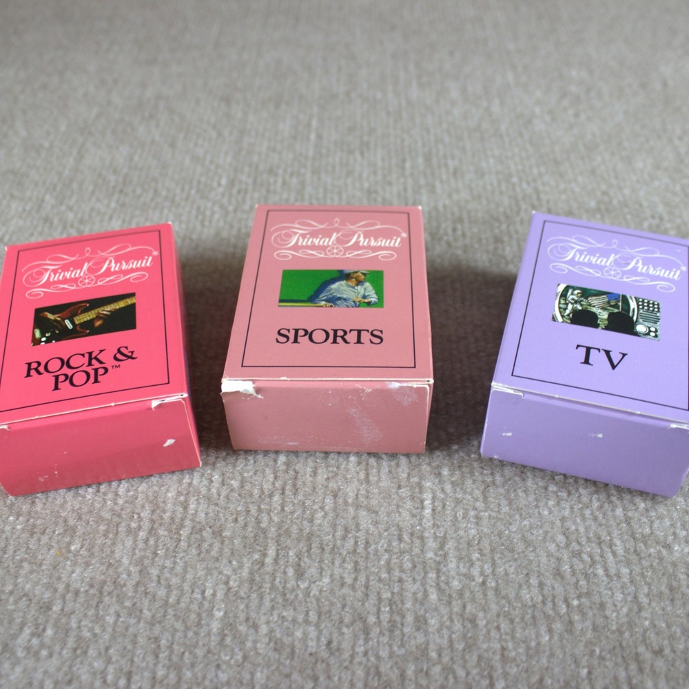 Trivial Pursuit Special Pack Card Decks Rock & Pop Sports TV Vintage Set of 3